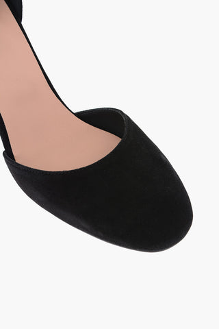 decolletè ankle-strap in pelle scamosciata 7cm