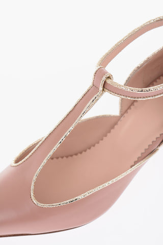 6cm leather T-Strap pumps
