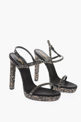 12cm glitter ankle strap sandals