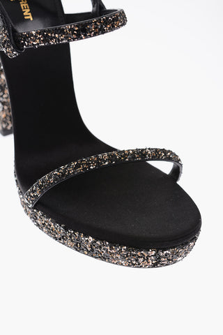 12cm glitter ankle strap sandals