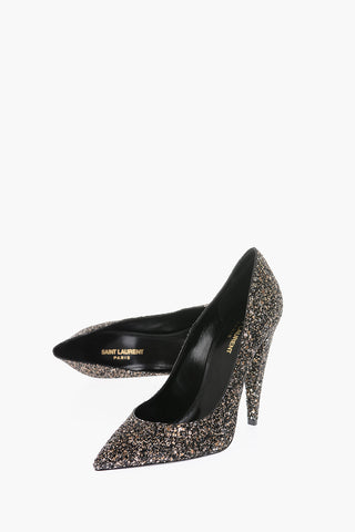 12cm glitter Cone Heel Pumps