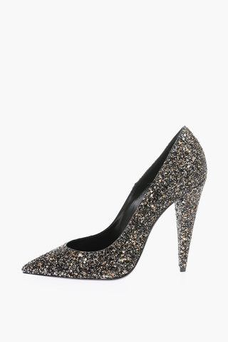 12cm glitter Cone Heel Pumps