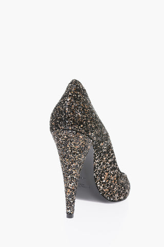 12cm glitter Cone Heel Pumps