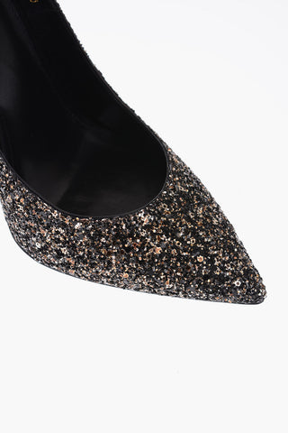 12cm glitter Cone Heel Pumps