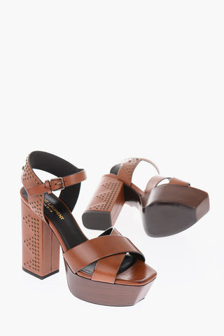 12cm Leather Studded ankle strap Sandal 