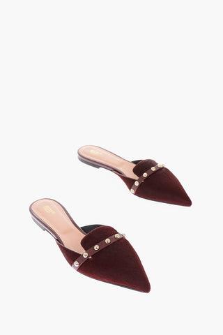 pony Point Toe Mules with silver details