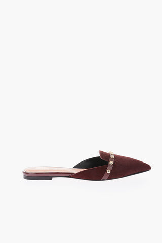 pony Point Toe Mules with silver details