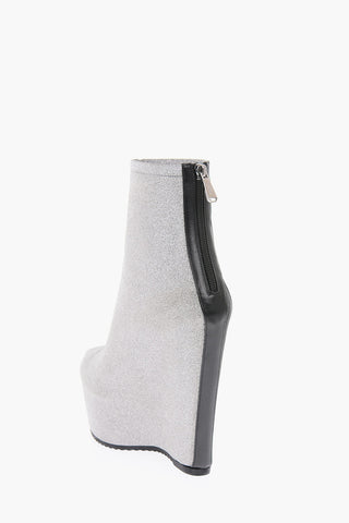 15cm glitter Wedge bootie with Leather Trimmings