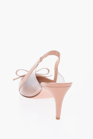 7cm leather Slingback pumps with sheer side details
