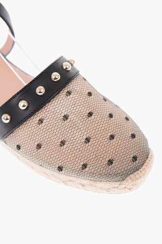 leather lace up espadrillas with raffia sole
