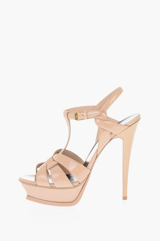 Sandali T-strap in pelle lucida 15cm