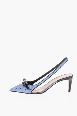 7cm polka dots Slingback pumps with bow 