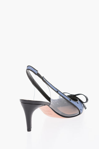 7cm polka dots Slingback pumps with bow 