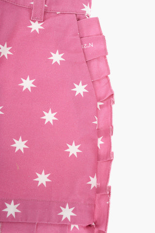 printed denim 2 pockets shorts