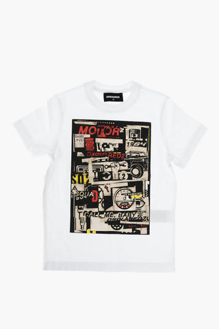 t-shirt girocollo con stampa frontale