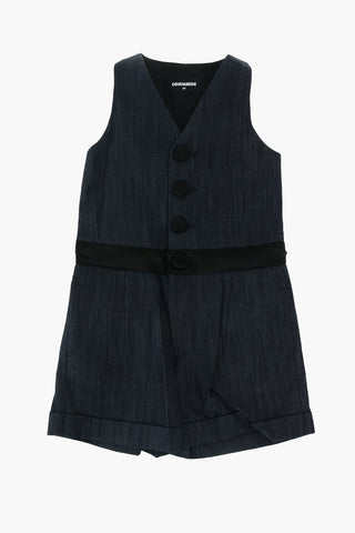 denim sleeveless romper suit