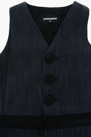denim sleeveless romper suit