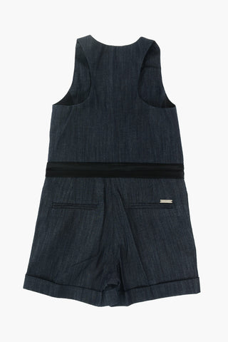 denim sleeveless romper suit
