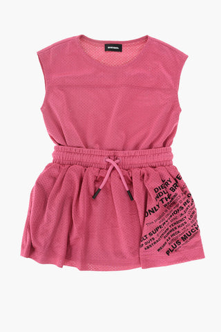 perfored DARPEL dress with drawstring waist
