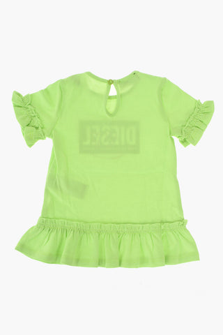 pleates DANILAB dress with logo print