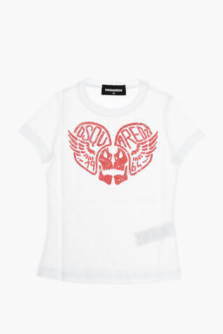 crew-neck t-shirt with print on the front