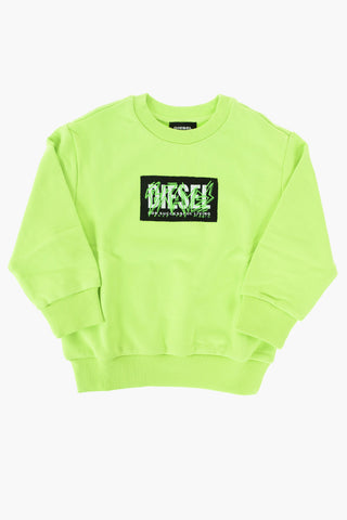 crew-neck sweatshirt with logo patch