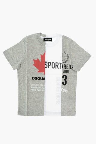 t-shirt girocollo RELAX bicolore stampata