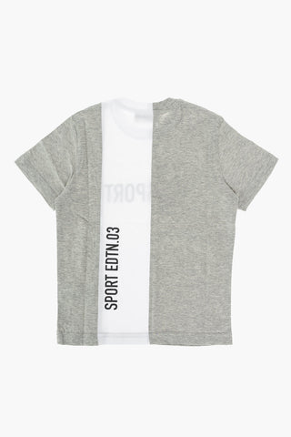 t-shirt girocollo RELAX bicolore stampata