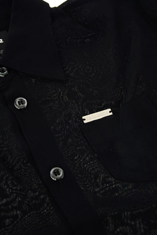 sheer Ruffle blouse with breast pocket 