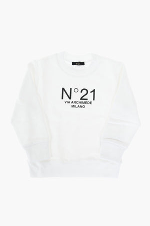 crew-neck sweatshirt with print on the front