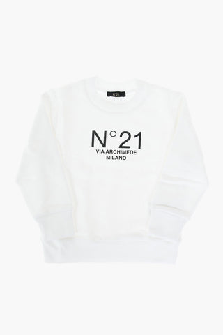 crew-neck sweatshirt with print on the front