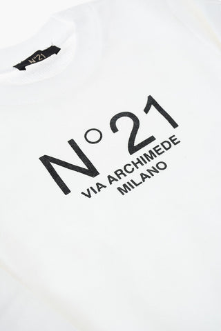 crew-neck sweatshirt with print on the front