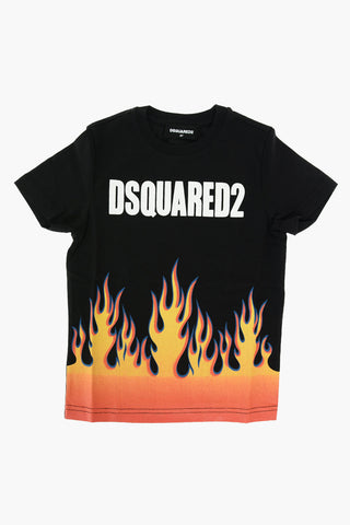 flames printed RELAX crew-neck t-shirt