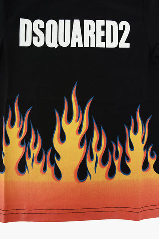 flames printed RELAX crew-neck t-shirt