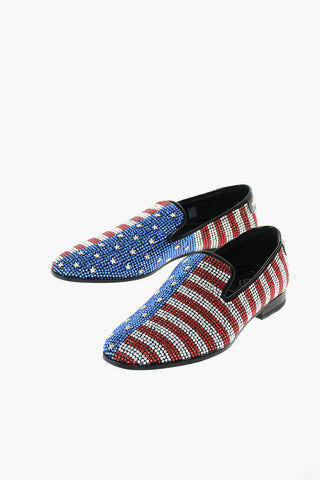 EST.1978 all over rhinestone leather loafer