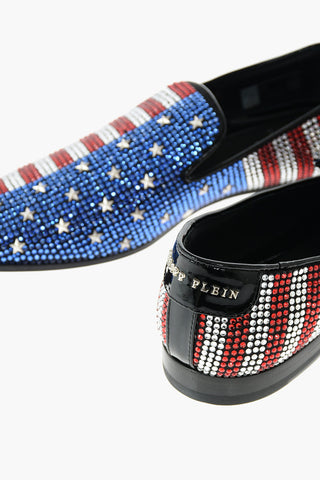 EST.1978 all over rhinestone leather loafer