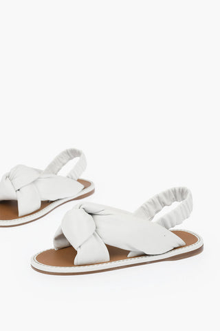 Padded Leather Slingback Sandals