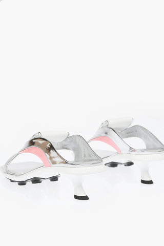 Front Logo SOCCER Patent Leather Sandals