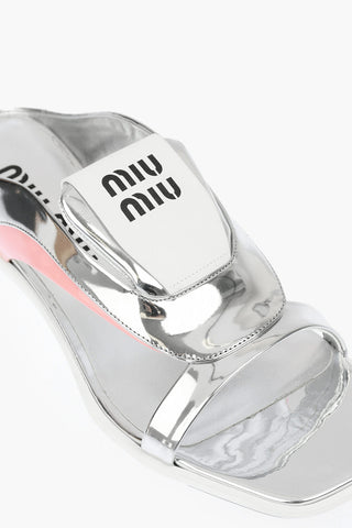 Front Logo SOCCER Patent Leather Sandals