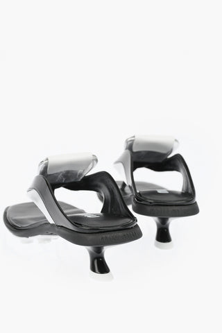 Front Logo SOCCER Patent Leather Thong Sandals