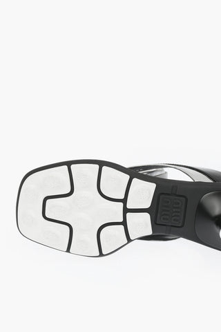 Front Logo SOCCER Patent Leather Thong Sandals
