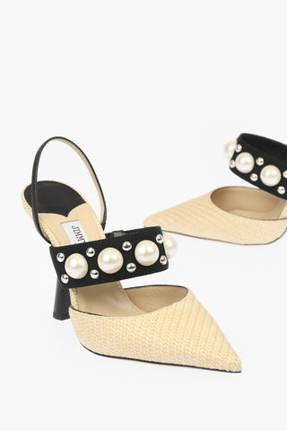 Spool Heel BRESLIN Raffia Slingbacks