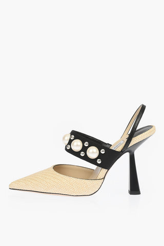 Spool Heel BRESLIN Raffia Slingbacks