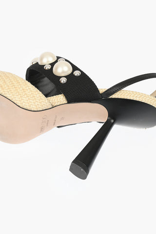 Spool Heel BRESLIN Raffia Slingbacks