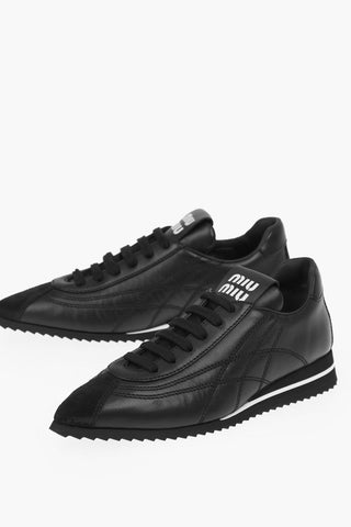 Point Toe Quilted Leather Sneakers