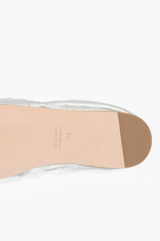 Padded Front Knot Lamè Leather Ballet Flats