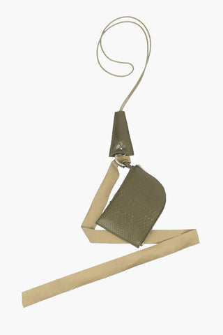 Portafogli Neckwallet in Pelle di Pitone con Zip