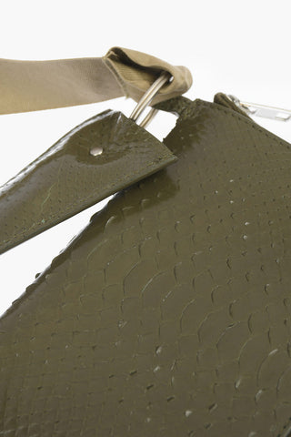 Portafogli Neckwallet in Pelle di Pitone con Zip