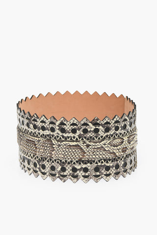 Python Leather Belt  with buckle 110mm