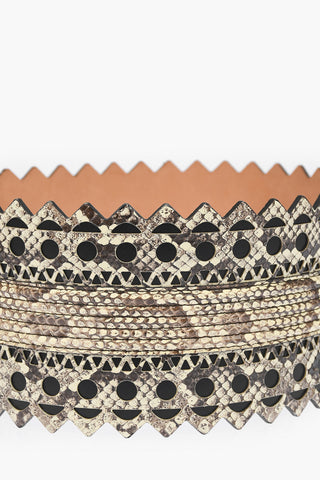 Python Leather Belt  with buckle 110mm